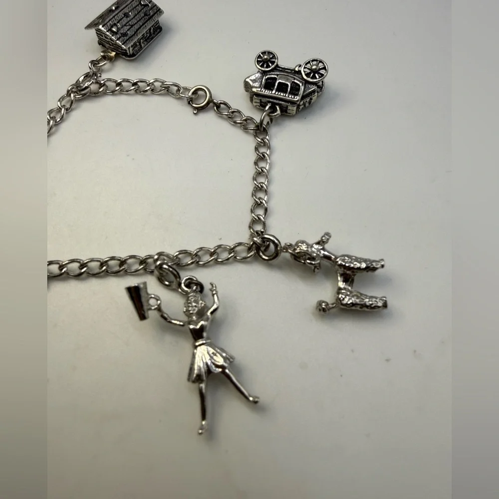 Vintage Knott’s Berry Farm Sterling Silver Charm Bracelet 7” - Picture 2 of 8